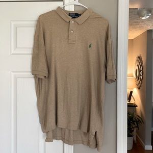 Polo by Ralph Lauren Men’s Size XL Short Sleeve Light Tan Green Horse